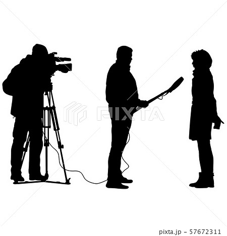 Silhouette Operator Removes Journalist Withのイラスト素材