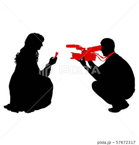 Silhouette Operator Removes Journalist Withのイラスト素材