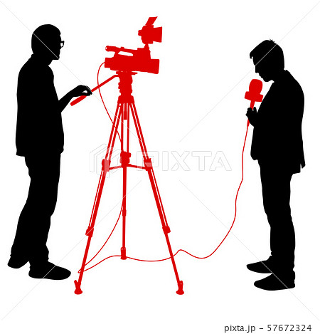 Silhouette Operator Removes Journalist Withのイラスト素材