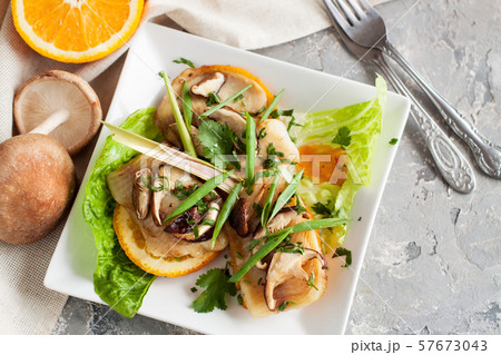 White fish with citrus, ginger and shiitake 57673043