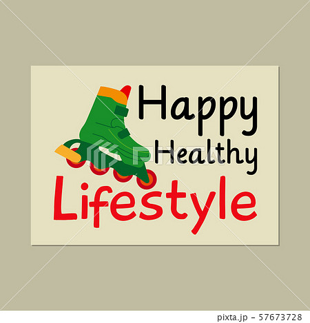 Healthy lifestyle card with rollers 57673728