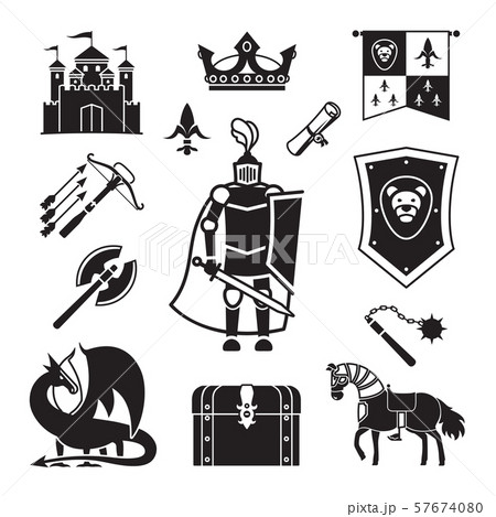 Knighthood in Middle Ages Icons 57674080