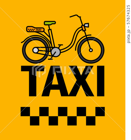 Bicycle taxi transport poster 57674325