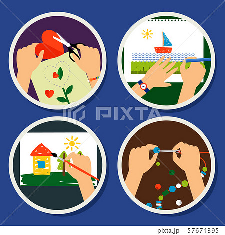 Handmade circle icons Handmade circle icons 57674395