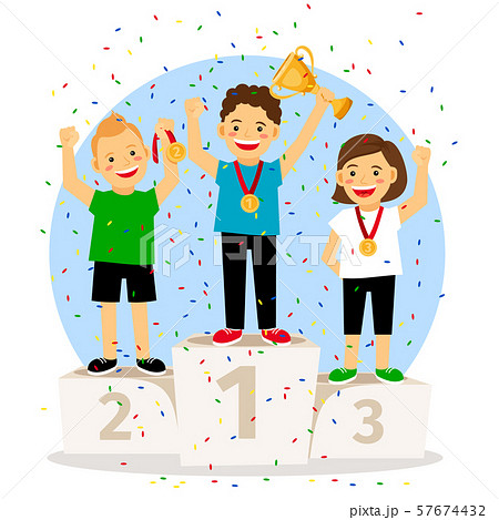 Young children winner podium Young children winner podium 57674432