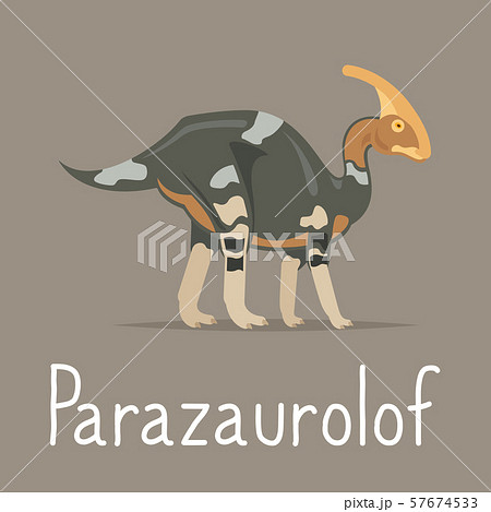 Parazaurolof dinosaur colorful card 57674533