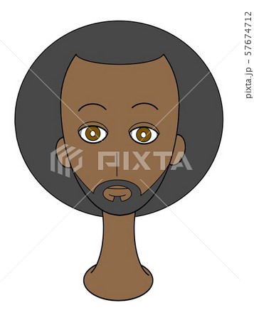 男性 顔 黒人のイラスト素材