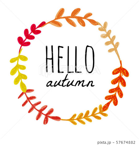 Autumn leaves wreath isolated on white 57674882