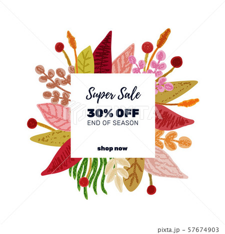 Sale banner with autumn leaves frame Sale banner with autumn leaves frame 57674903