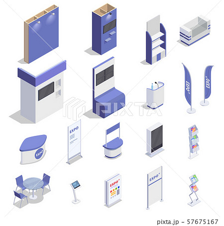 Expo Stands Isometric Set 57675167