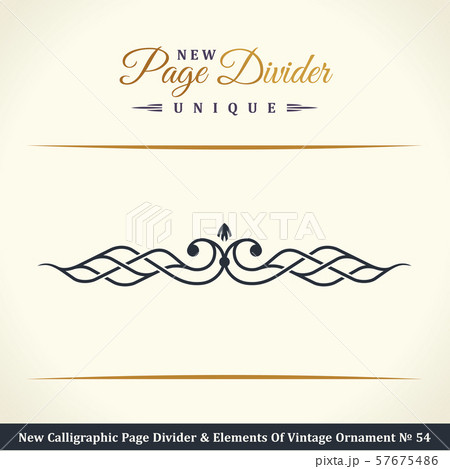 New Calligraphic Page Dividers and Elements of vintage ornaments 57675486