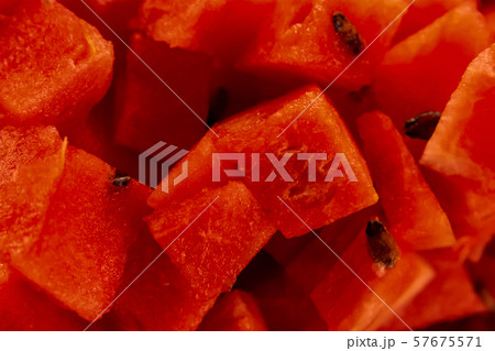 texture diced red fresh watermelon close-up texture diced red fresh watermelon close-up 57675571