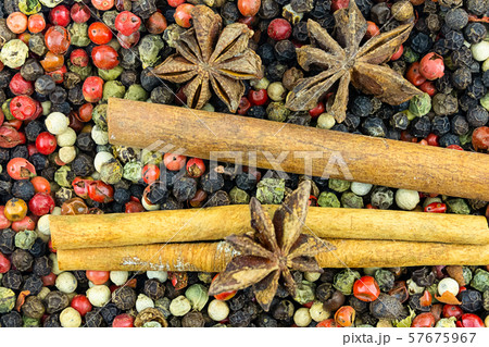 pair brown spicy cinnamon sticks star anise brown 57675967
