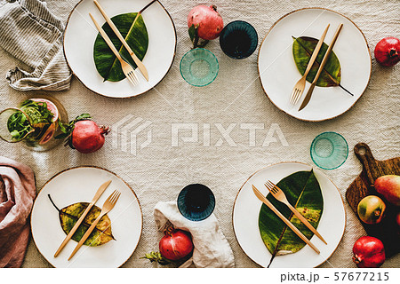 Autumn table styling or setting for holiday Autumn table styling or setting for holiday 57677215