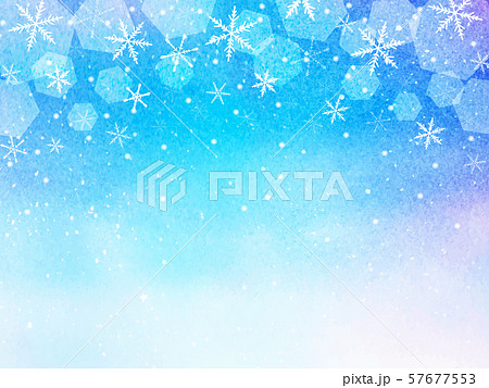 幻想的な雪の結晶 水彩背景 星空のイラスト素材