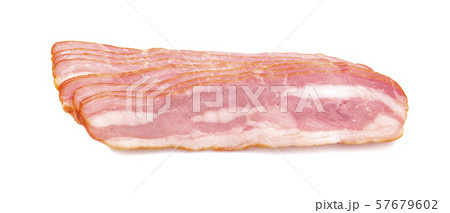 Bacon slice an ioslated on white background Bacon slice an ioslated on white background 57679602