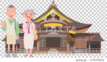 弥彦神社イメージ 観光地イラストアイコンのイラスト素材