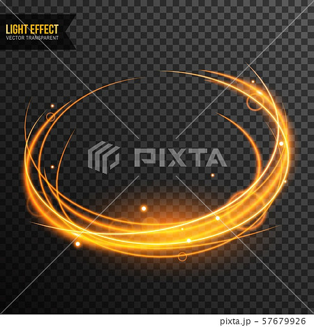 Light Effect vector transparent with line swirl and golden sparkles 57679926