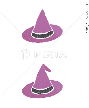ハロウィン帽子セット 紫 のイラスト素材