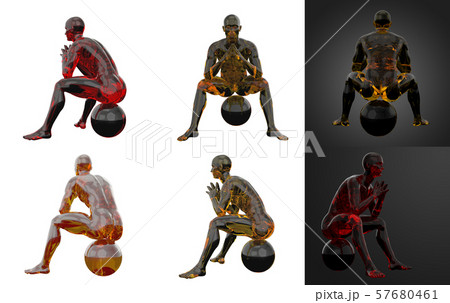 3d rendering illustration of gold human collection 3d rendering illustration of gold human collection 57680461