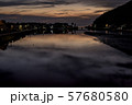 一貴山川と川口橋の夕景 57680580