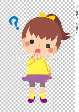 Ponytail girl thinking 57681122