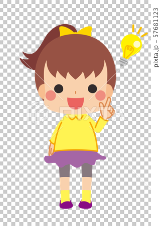 Ponytail girl with a good idea 57681123