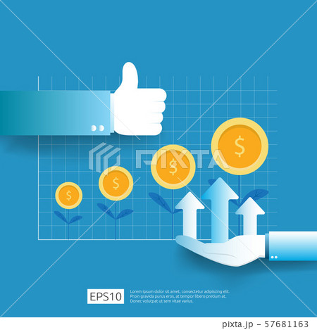 business profit growth revenue with thumb up business profit growth revenue with thumb up 57681163
