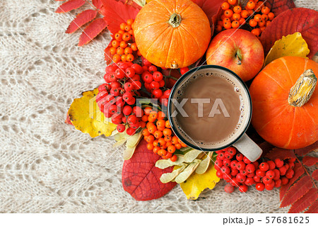Autumn Thanksgiving halloween composition Autumn Thanksgiving halloween composition 57681625