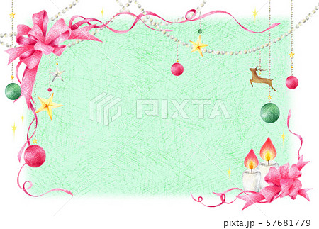 Ribbon kurukuru christmas frame background... - Stock Illustration  [57681779] - PIXTA