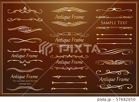 高級感のあるビンテージ風フレームデザイン カリグラフィー デコレーションのイラスト素材