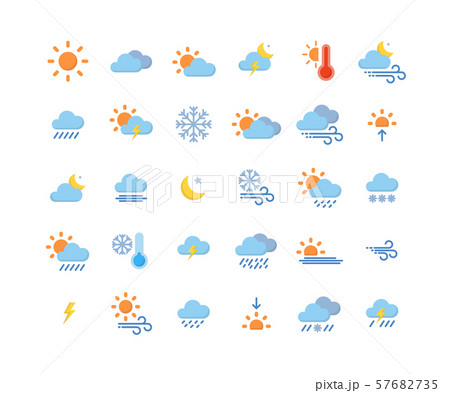 Weather flat icon set ,Vector Illustration. 57682735