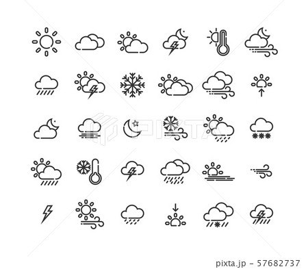 Weather outline icon set ,Vector Illustration. 57682737
