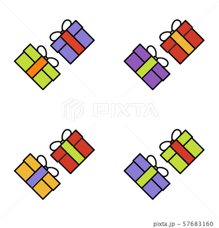 Set of gift box on white background, vector illustration Set of gift box on white background, vector illustration 57683160