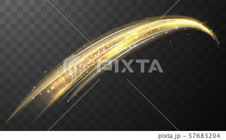 Yellow glowing shiny spiral lines abstract light speed and shiny wavy trail 57683204