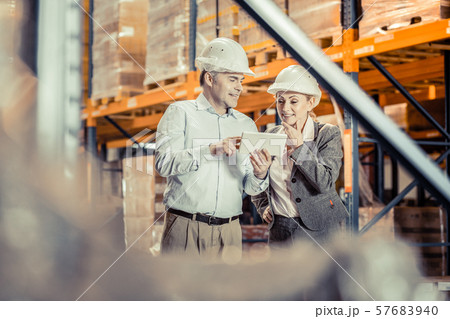 Positive delighted people discussing their business plan 57683940