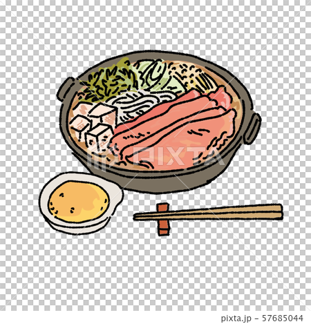 Sukiyaki Japanese food illustration hand drawn Sukiyaki Japanese food illustration hand drawn 57685044