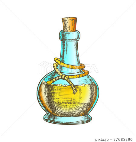 Poison Bottle With Cork Cap Color Vector 57685290