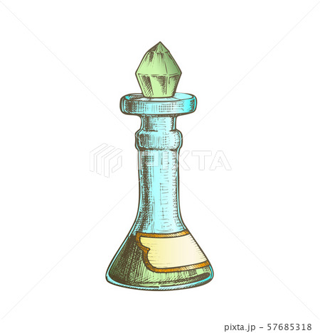 Tall Parfum Bottle With Blank Label Color Ink Vector 57685318