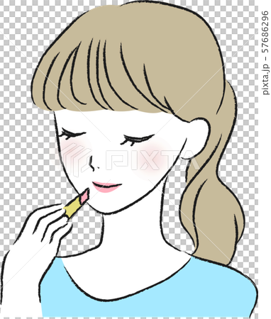 口紅を塗る女性 口紅を塗る女性 57686296