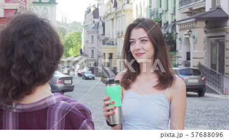 Lovely young woman being supportive for her upset friend 57688096