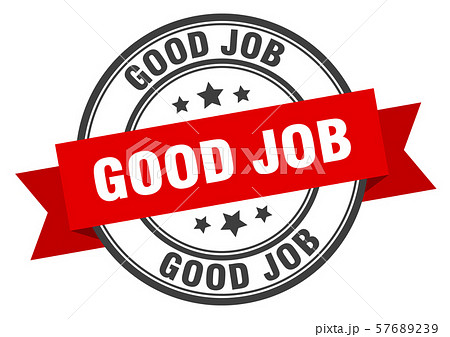 Good Job Label Good Job Red Band Sign Good Jobのイラスト素材