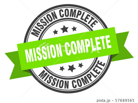 Mission Complete Label Mission Complete Greenのイラスト素材