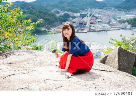 若い女性 観光 尾道 女子旅 57690401