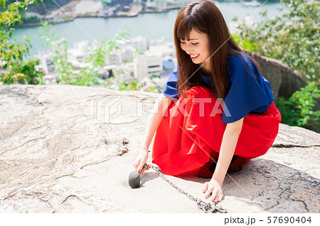 若い女性 観光 尾道 女子旅 57690404