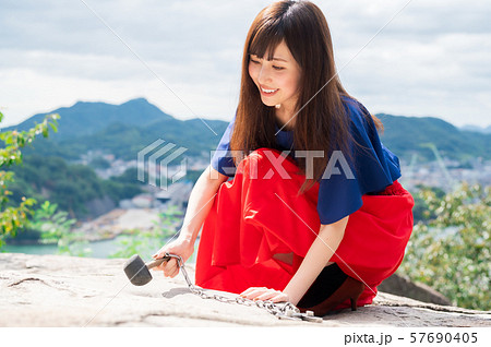 若い女性 観光 尾道 女子旅 57690405