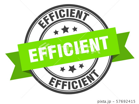 efficient label. efficient green band sign. efficient label. efficient green band sign. 57692415