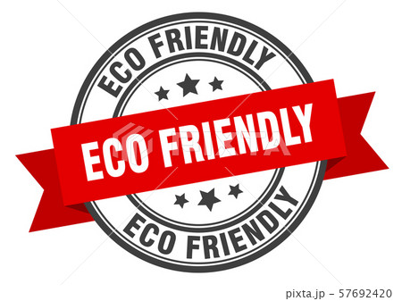 eco friendly label. eco friendly red band sign. eco friendly label. eco friendly red band sign. 57692420