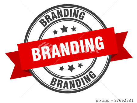 branding label. branding red band sign. branding 57692531