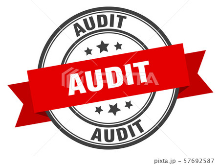 audit label. audit red band sign. audit 57692587